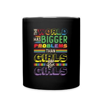 Des problèmes plus graves que les filles qui embrassent des filles - Mug uni - noir - Devant