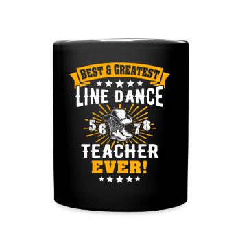 Line Dance Teacher Line Dancing - Full Colour Mug - black - Front