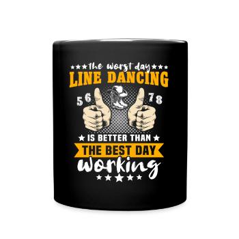 Line Dance Working Line Dancing - Full Colour Mug - black - Front
