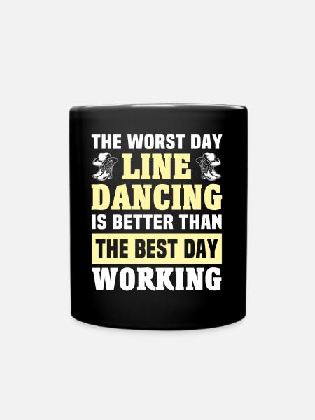 Line Dance Day Line Dancing - Full Colour Mug - black
