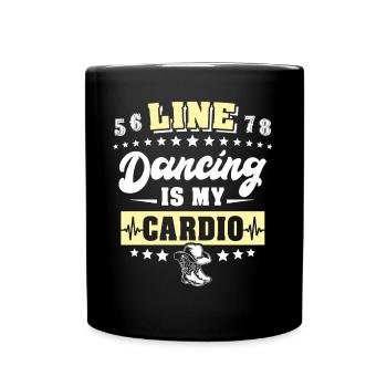 Line Dance Cardio Line Dancing - Full Colour Mug - black - Front