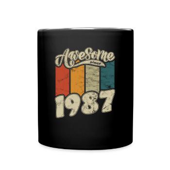 1987 Geburtstag Awesome since Retro - Tasse einfarbig - Schwarz - Vorne