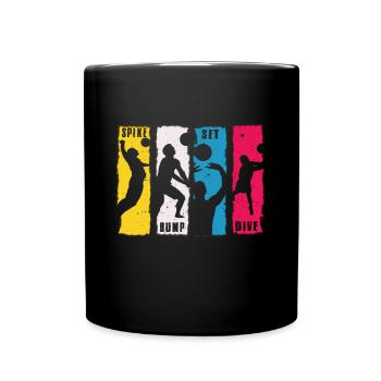 Spike Bump Set Dive Volleyball Design gift - Tasse einfarbig - Schwarz - Vorne