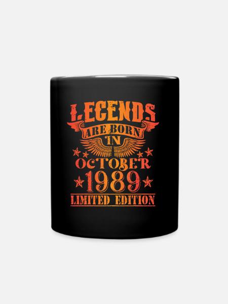 Geburtstag Oktober 1989 Limited Edition Vintage - Tasse einfarbig - Schwarz