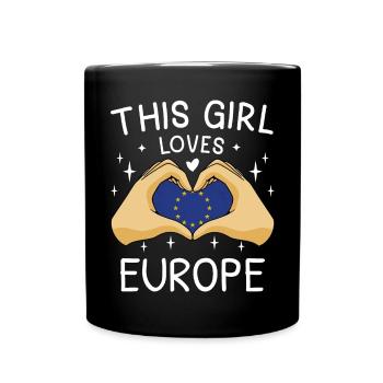 Drapeau Europe UE Euro Drapeau européen - Mug uni - noir - Devant