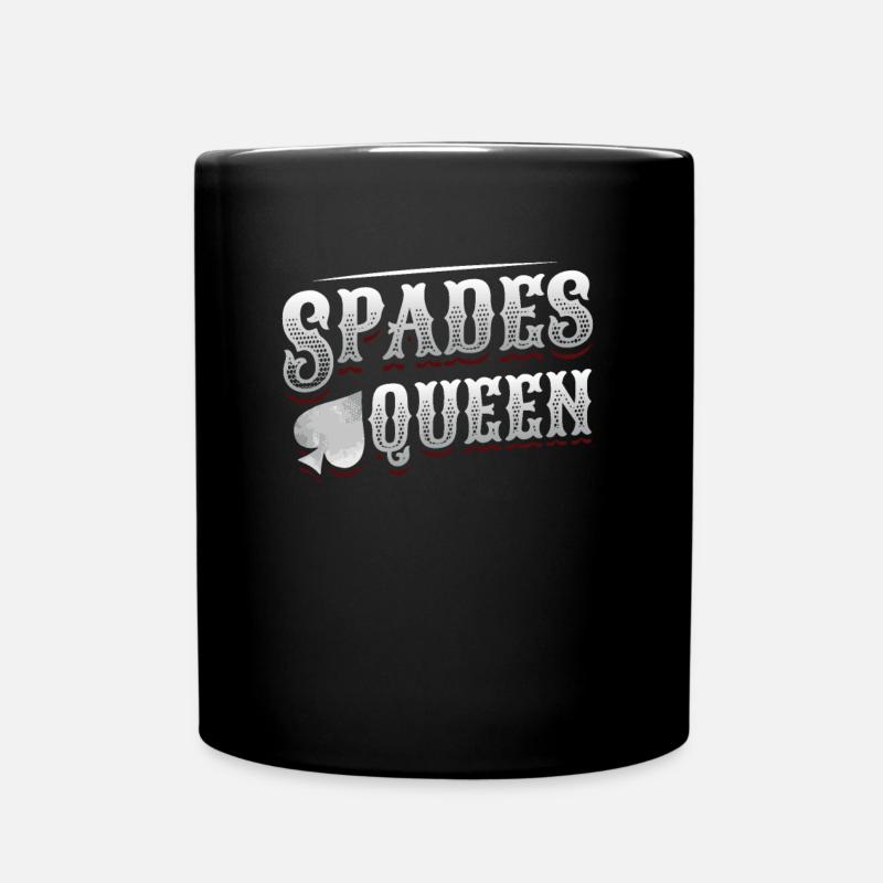 Pik Dame, Pik Kartenspiel - Tasse einfarbig - Schwarz