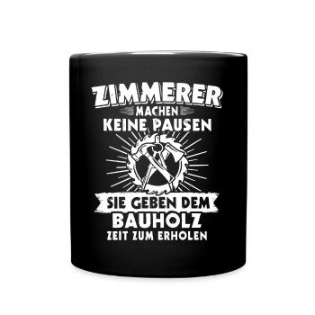 Zimmermann Zimmerer - Tasse einfarbig - Schwarz - Vorne