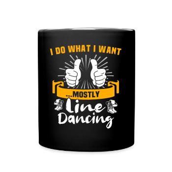 Line Dancing - Tasse einfarbig - Schwarz - Vorne
