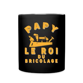 Papy le roi du bricolage - Mug uni - noir - Devant
