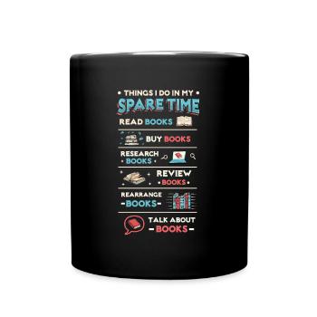 Book Lover, Reading, Books, Addicted - Full Colour Mug - black - Front