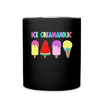 Ice Creamaholic Gelato Dessert Popsicle Gift Idea - Tasse einfarbig - Schwarz - Vorne