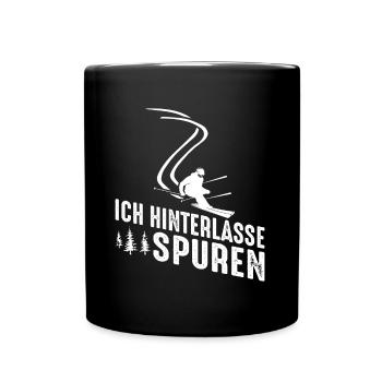 Ich hinterlasse Spuren - Tasse einfarbig - Schwarz - Vorne