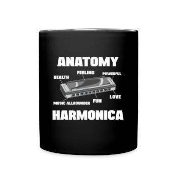 Mouth harp Anatomy Harmonica Player Harmonicist - Tasse einfarbig - Schwarz - Vorne