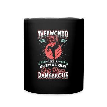 Martial Arts Girls, Taekwondo - Full Colour Mug - black - Front