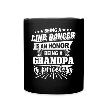 Line Dancing Grandpa - Full Colour Mug - black - Front