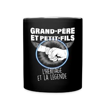 Grand-père et petit-fils l'héritage et la légende - Mug uni - noir - Devant