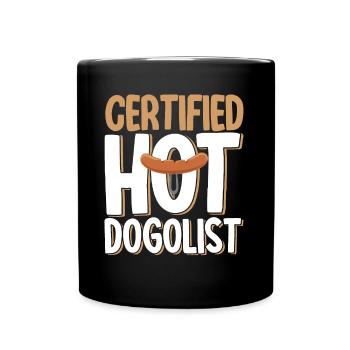 Certified Hot Dog Lovers Hot Dog Gift - Full Colour Mug - black - Front