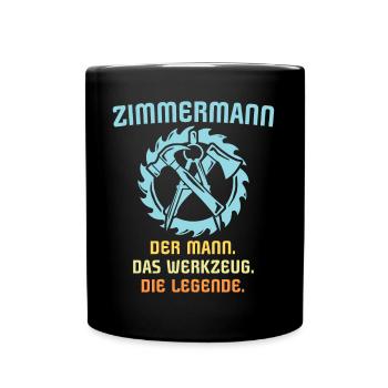 Zimmermann Job Zimmerer - Tasse einfarbig - Schwarz - Vorne