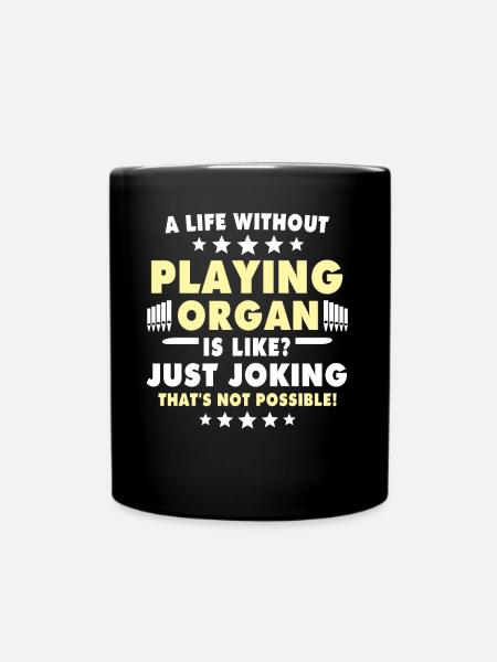 Organist Orgelspieler Orgel - Enfärgad mugg - svart