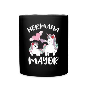 Niñas Dulce Unicornio Chica Futura Hermana Mayor - Full Colour Mug - black - Front