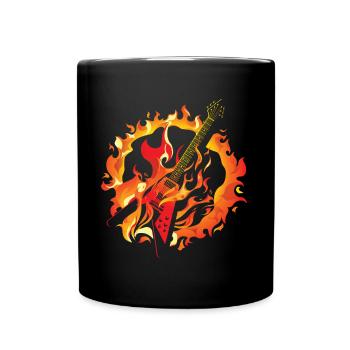 drôle guitariste guitariste joueur de guitare design de guitare - Mug uni - noir - Devant
