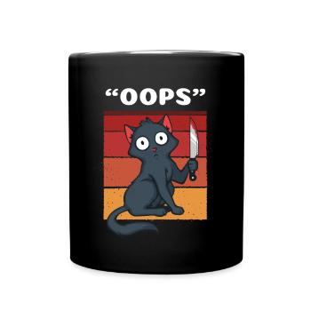 Oops Murderous Cat - Full Colour Mug - black - Front