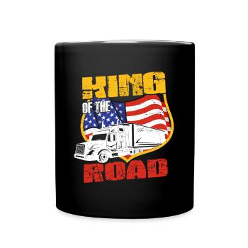 Trucker King Of The Road Trucking Truck Lover - Mug uni - noir - Devant
