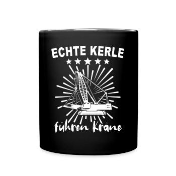 Kranfahrer Kranführer Kran - Tasse einfarbig - Schwarz - Vorne