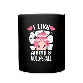 I Like Anime & Volleyball Girls Gift Idea - Tasse einfarbig - Schwarz - Vorne
