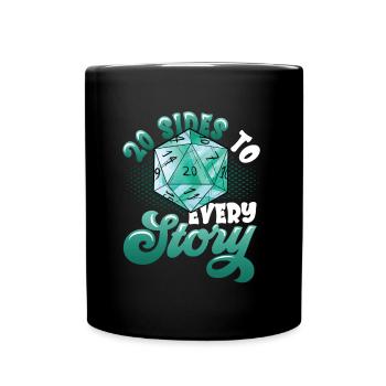20 pages of each story, pen and paper - Full Colour Mug - black - Front