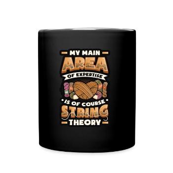 Funny Yarn Lover, Häkeln - Tasse einfarbig - Schwarz - Vorne