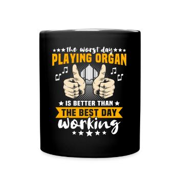 Orgelspieler Organist Orgel - Tasse einfarbig - Schwarz - Vorne