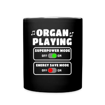 Orgelspieler Organist Orgel - Tasse einfarbig - Schwarz - Vorne