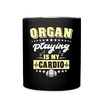 Orgelspieler Organist Orgel - Tasse einfarbig - Schwarz - Vorne