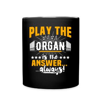 Orgelspieler Organist Orgel - Tasse einfarbig - Schwarz - Vorne