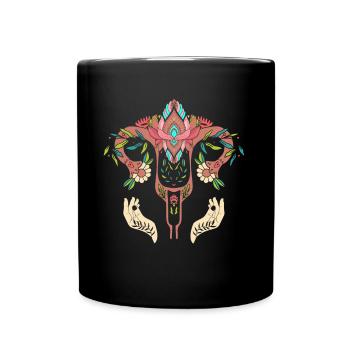 Flower Uterus Women’s Rights Feminism Pro-Choice - Mug uni - noir - Devant