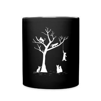 Chats ludiques Arbre Félin Chatons mignons - Mug uni - noir - Devant