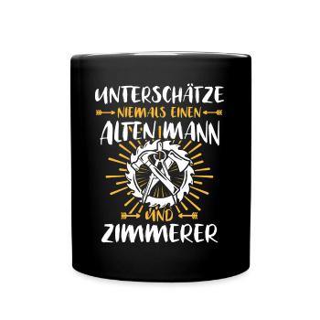Zimmerer Sprüche Zimmermann - Tasse einfarbig - Schwarz - Vorne