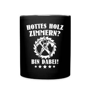 Zimmerer Sprüche Zimmermann - Tasse einfarbig - Schwarz - Vorne