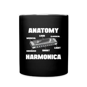 Anatomy Harmonica Player Harmonicist Mouth harp - Tasse einfarbig - Schwarz - Vorne