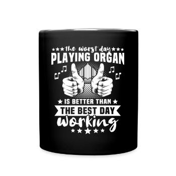 Organist Orgelspieler Orgel - Tasse einfarbig - Schwarz - Vorne