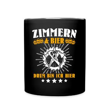 Zimmermann Zimmerer Zimmerleute - Tasse einfarbig - Schwarz - Vorne