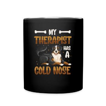 My therapist has a cold nose, dog lover - Full Colour Mug - black - Front