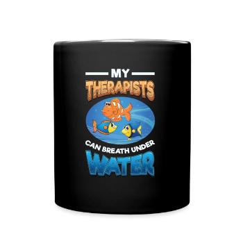 Fun fish keeping, fish keepers - Full Colour Mug - black - Front