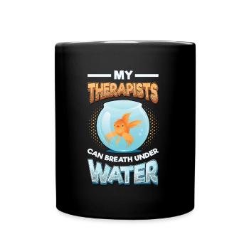 Fun fish keeping, fish keepers - Full Colour Mug - black - Front