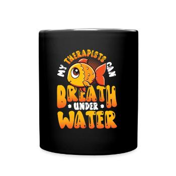 Fun fish keeping, fish keepers - Full Colour Mug - black - Front
