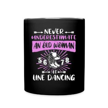 Sous-estimer Line Dance Woman - Mug uni - noir - Devant