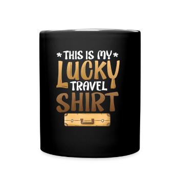 Fear of flying, traveling, vacation, airplane - Full Colour Mug - black - Front