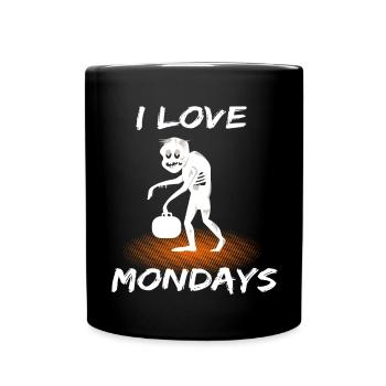 I love montage, funny zombie montages design - Full Colour Mug - black - Front
