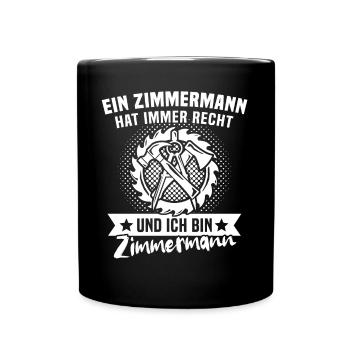 Zimmermann Zimmerer - Tasse einfarbig - Schwarz - Vorne